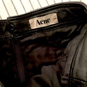 90s acne studios belted leather mini skirt